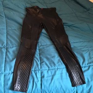 Spanx pleather moto leggings